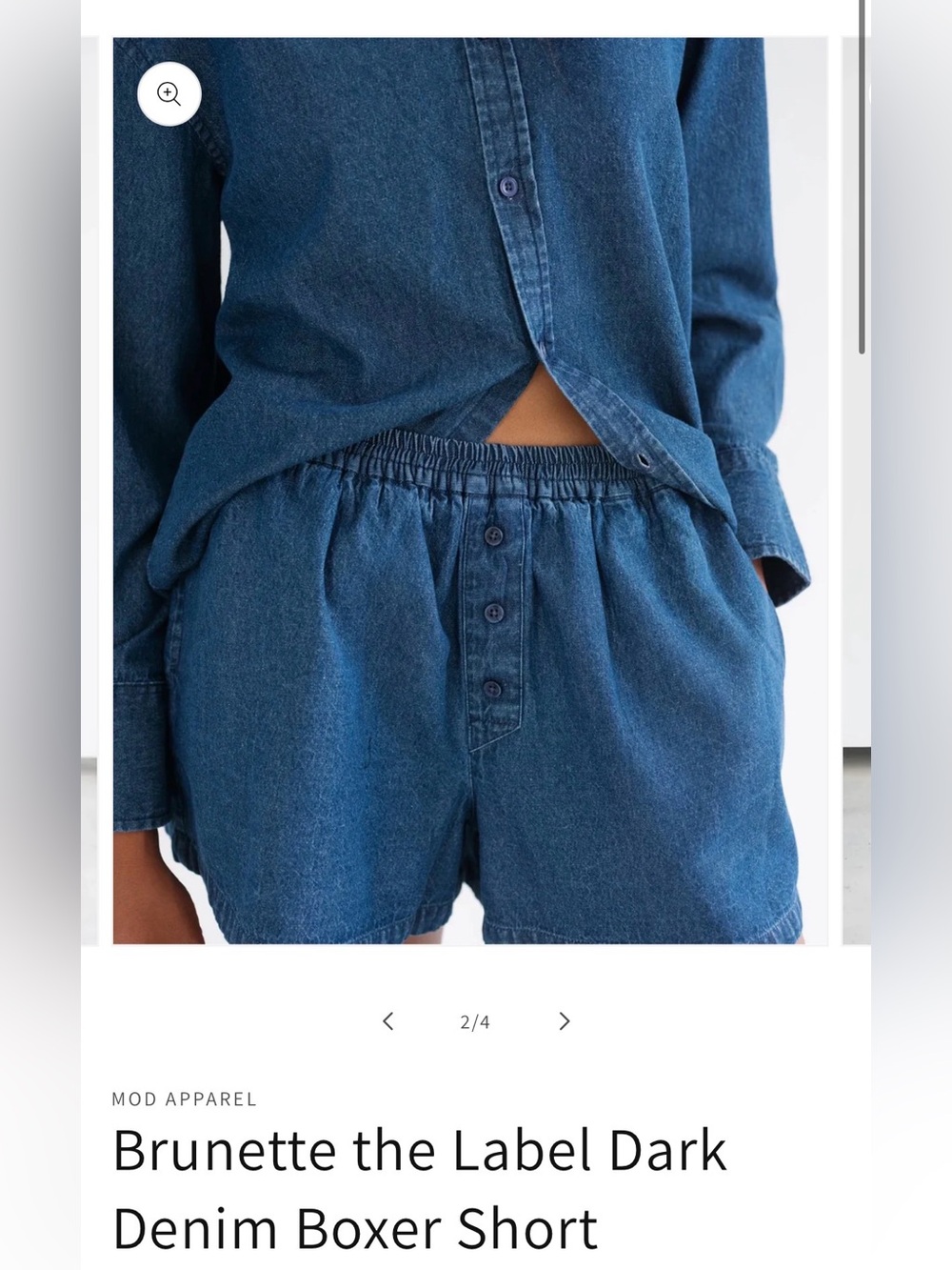 Brunette the label denim boxer shirt